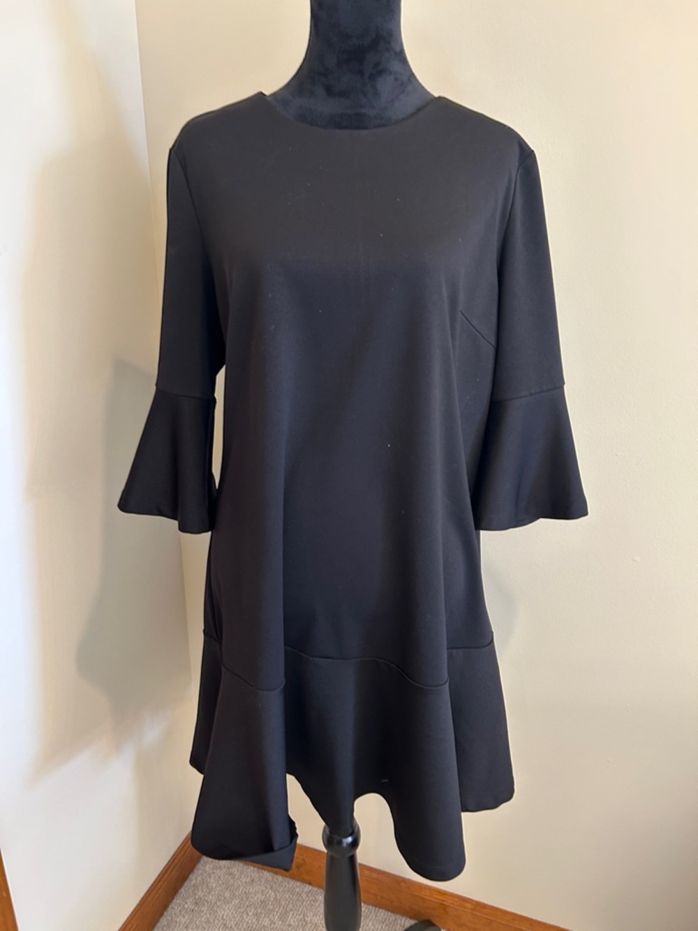 Black Ruffle Sleeve Swing Dress size L